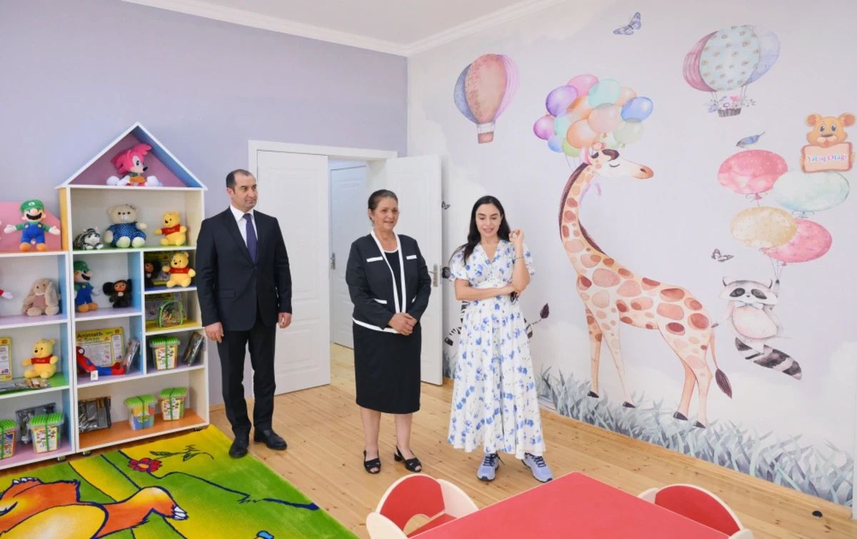 Лейла Алиева приняла участие в открытии яслей-детских садов, построенных в Шамахы - ФОТО
 
