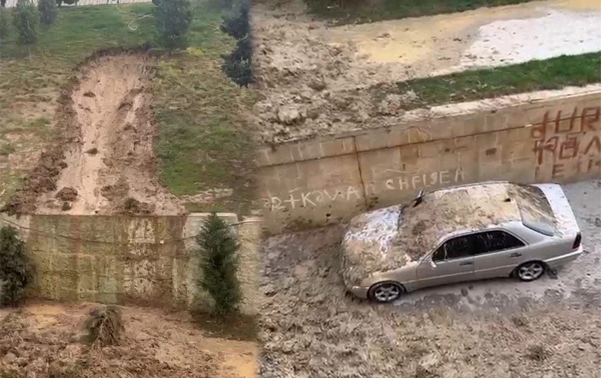 На территории поликлиники в Баку произошел оползень
 