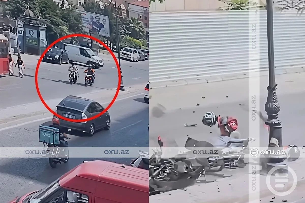 В Баку столкнулись два мотоцикла: есть погибший - ВИДЕО