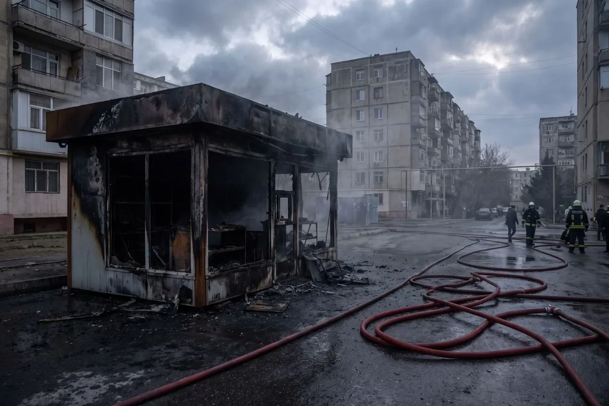 В сгоревшем киоске в Ахмедли обнаружен труп
 